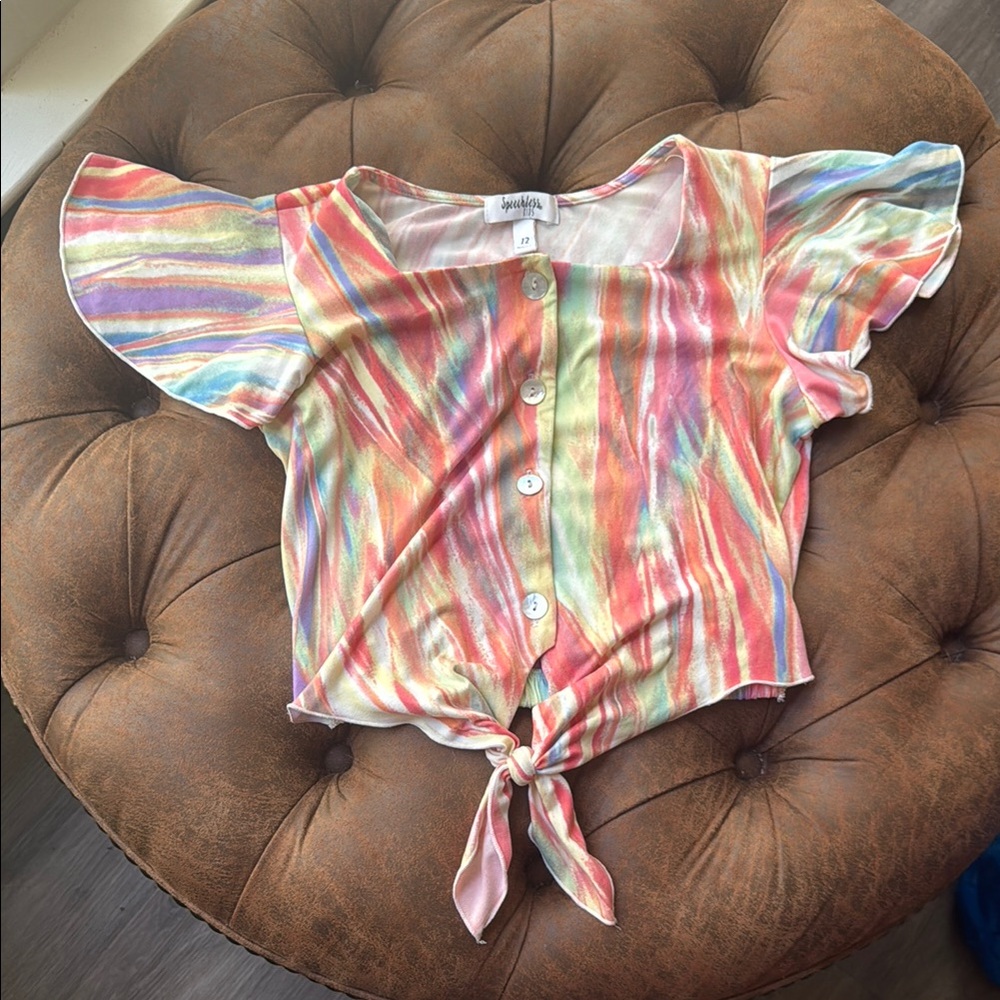 Colorful Striped Top and Skort Set
